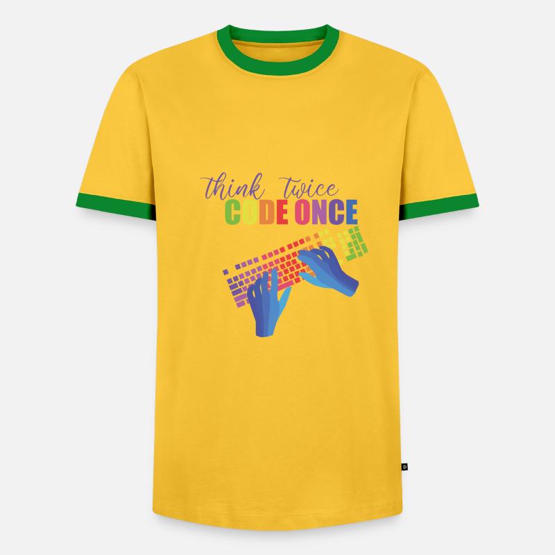 Programmer - Men's Ringer Shirt - yellow/green 