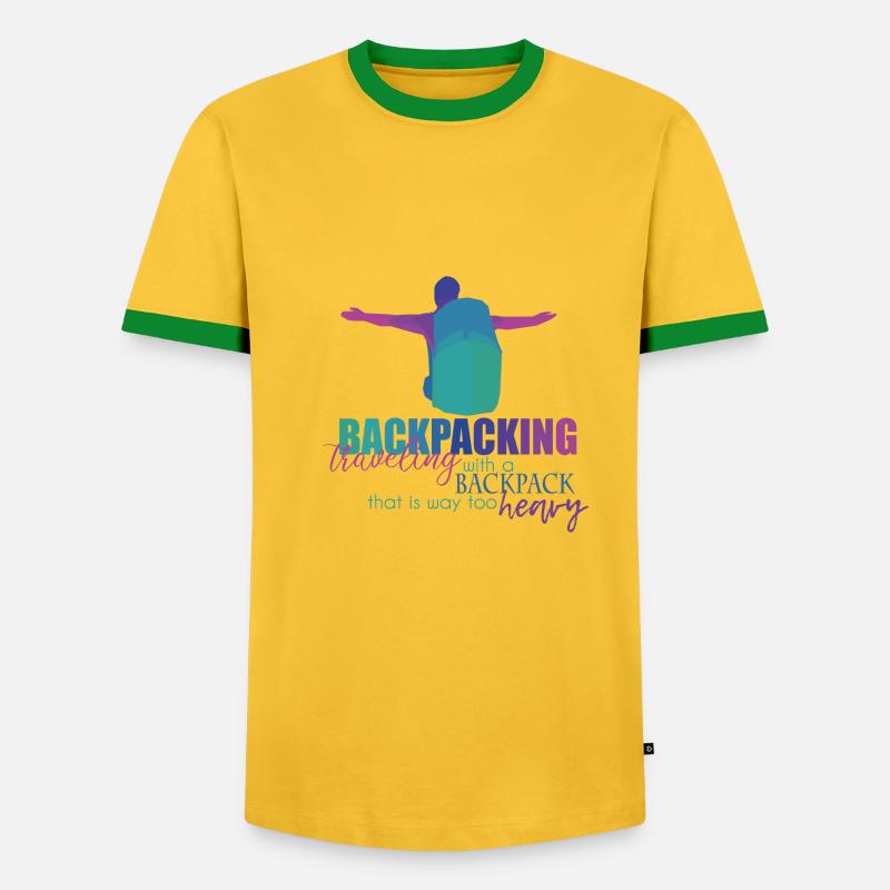 Backpacking Backpacker - Men's Ringer Shirt - yellow/green 