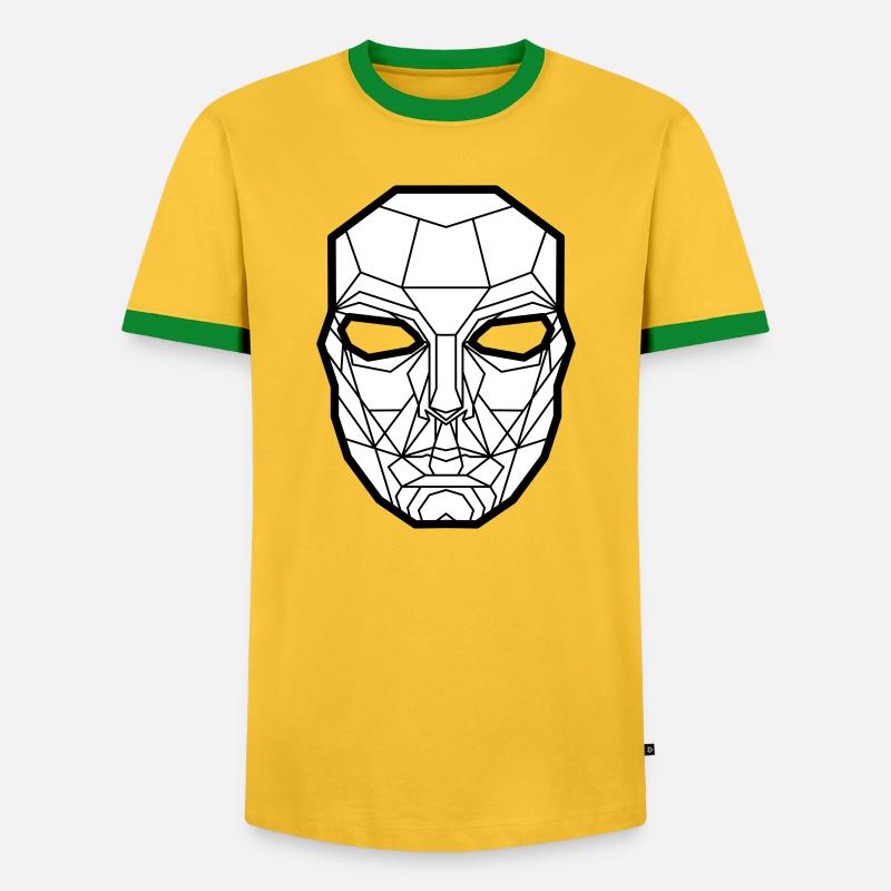 Kimura Mask White - Men's Ringer Shirt - yellow/green