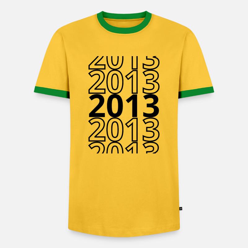 2013 2013 2013 - Men's Ringer Shirt - yellow/green