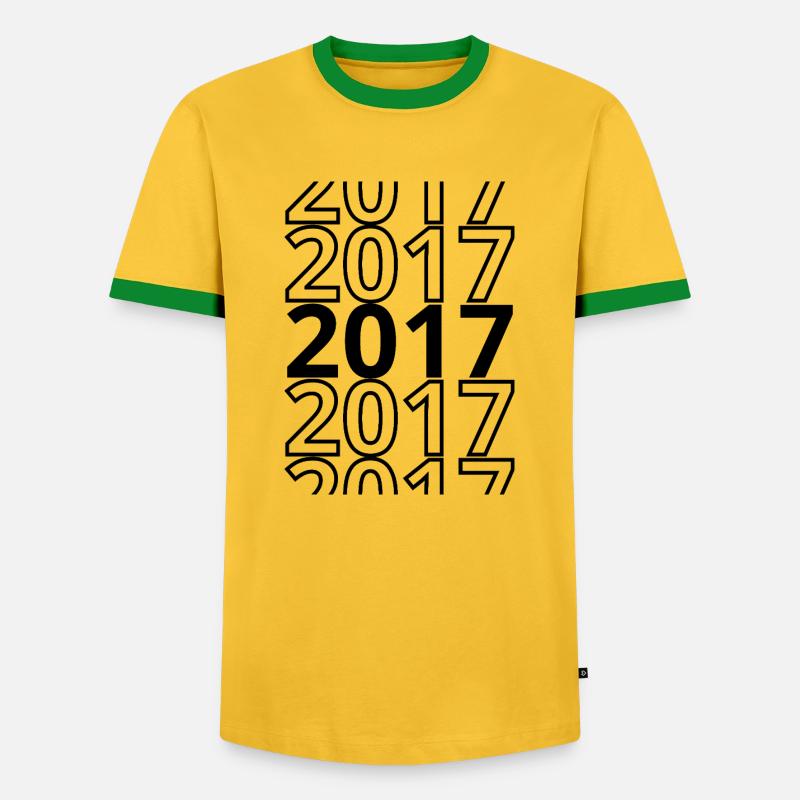 2017 2017 2017 - Men's Ringer Shirt - yellow/green 