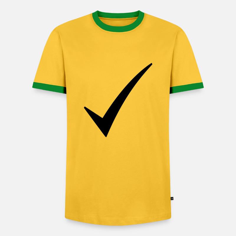 check mark - Men's Ringer Shirt - yellow/green 