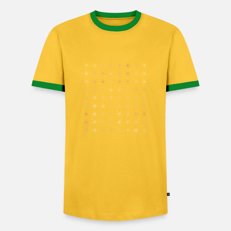 star pattern - Men's Ringer Shirt - yellow/green 
