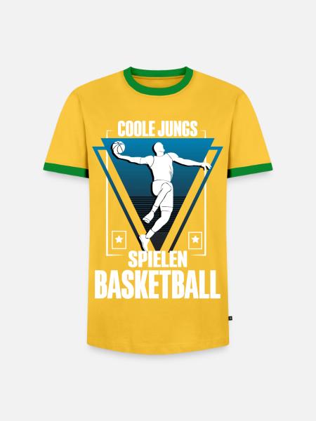 Basketball Basketballer - Männer Kontrast-T-Shirt - Gelb/Grün 