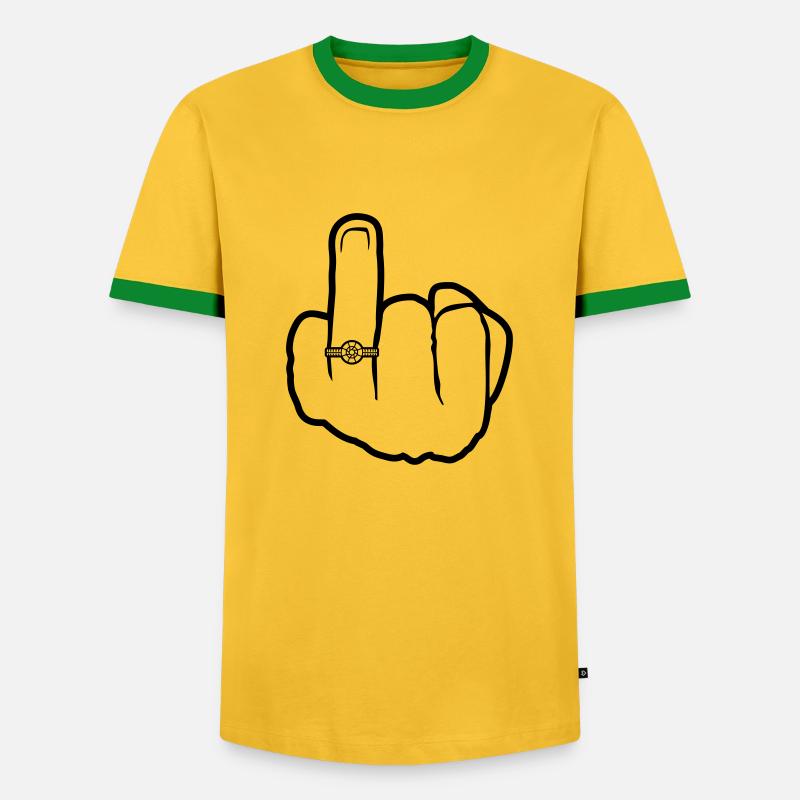 Wedding ring hand wedding - Men's Ringer Shirt - yellow/green 