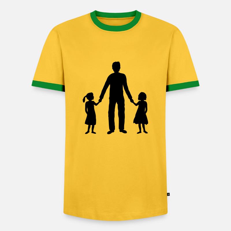 2 Daughters Papa Team - Men's Ringer Shirt - yellow/green