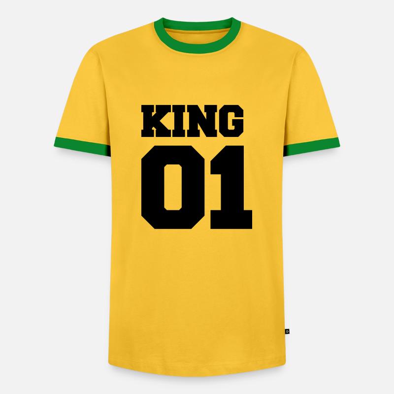 king 01 - Men's Ringer Shirt - yellow/green 
