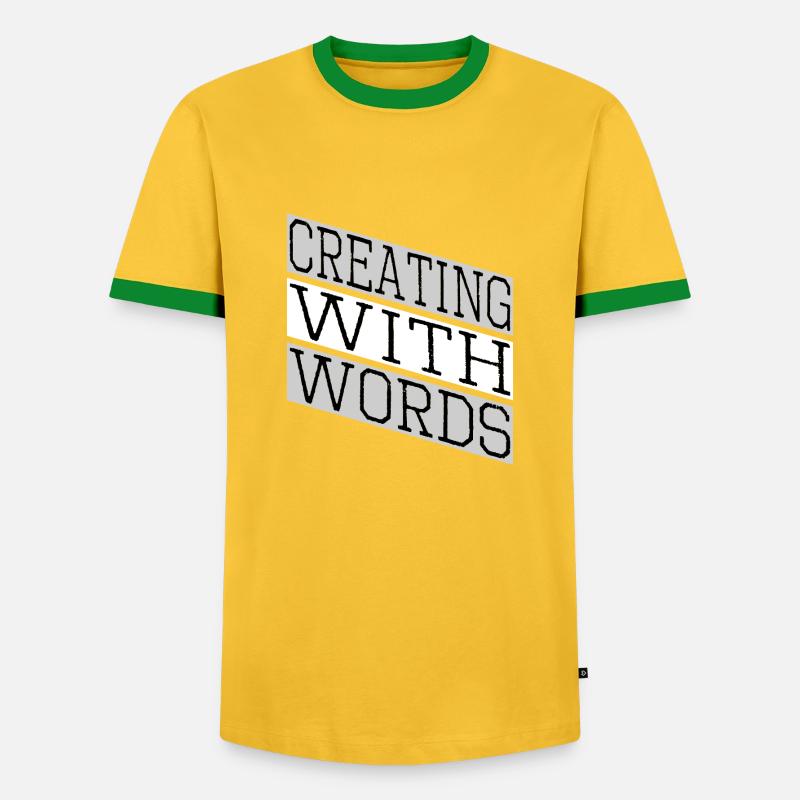 creative thinking self-publishing - Männer Kontrast-T-Shirt - Gelb/Grün 