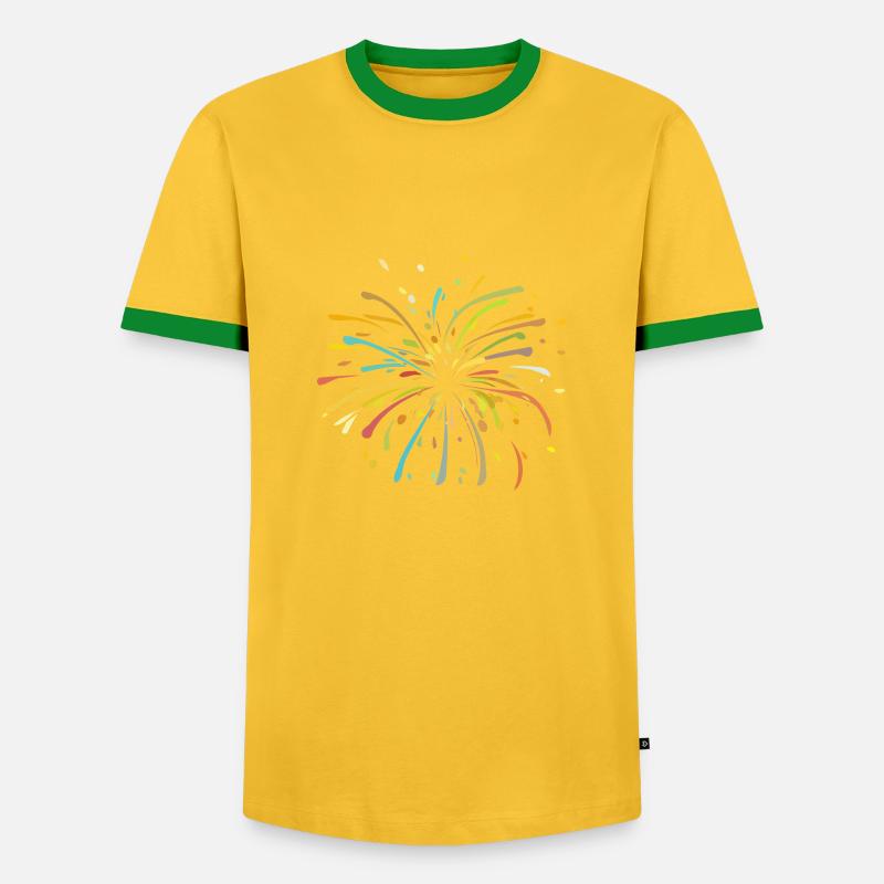 firework - Men's Ringer Shirt - yellow/green