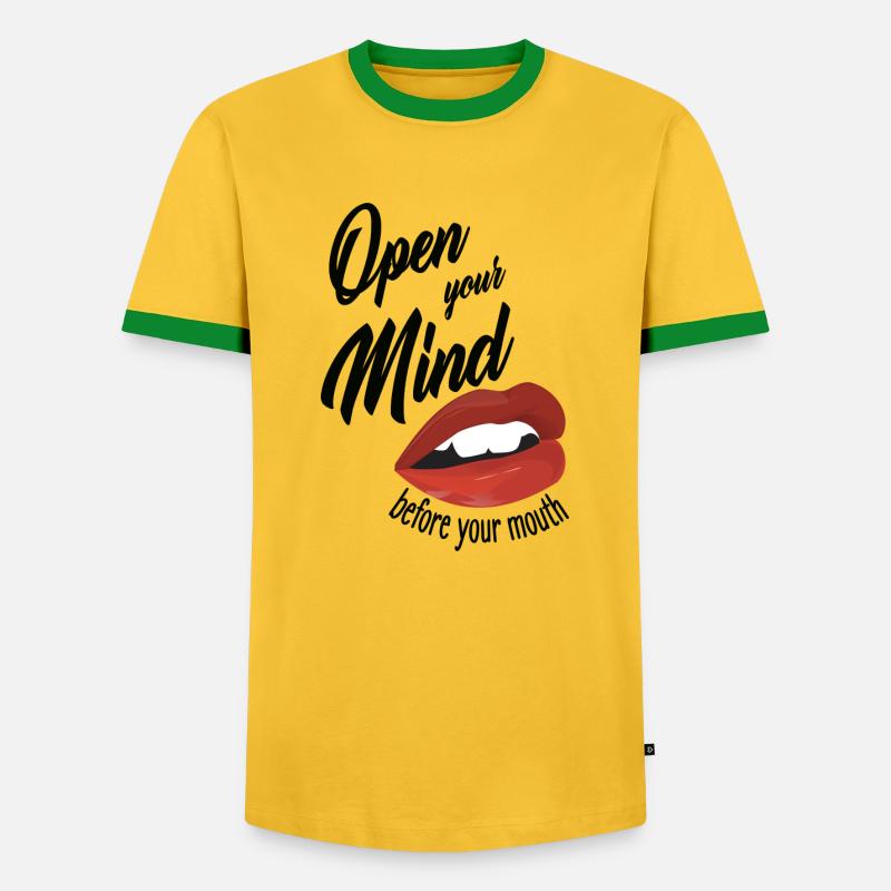 open your mind... - Men's Ringer Shirt - yellow/green