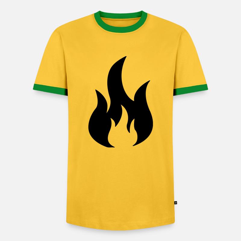 fire - Männer Kontrast-T-Shirt - Gelb/Grün