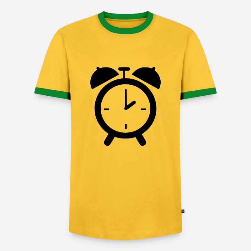 Clock - Men's Ringer Shirt - yellow/green 
