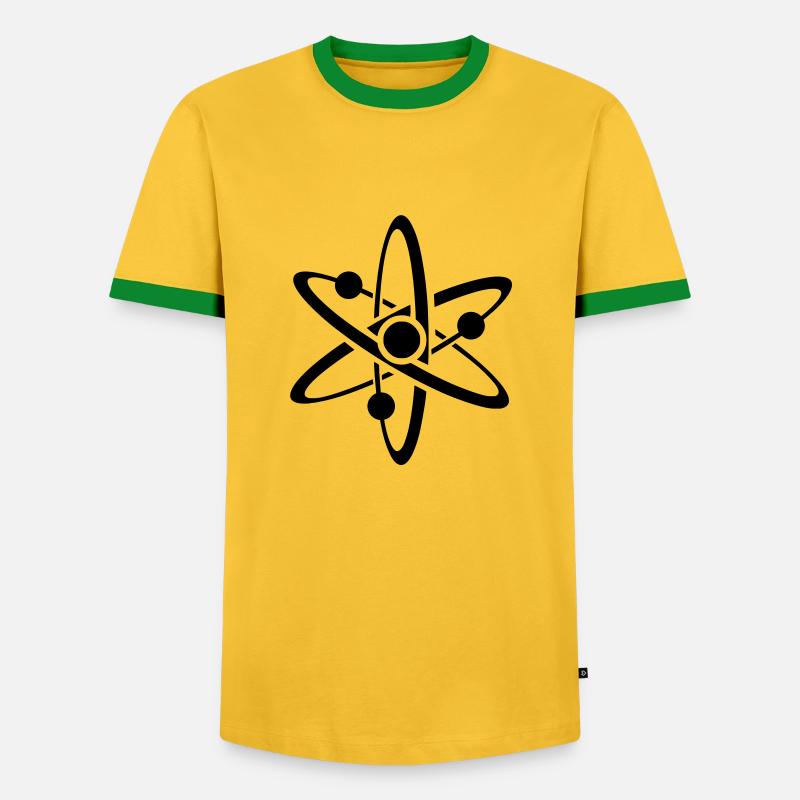 atom - Männer Kontrast-T-Shirt - Gelb/Grün