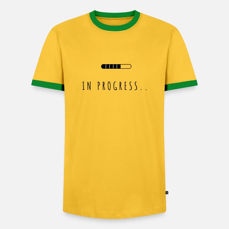 In progress - Men's Ringer Shirt - yellow/green