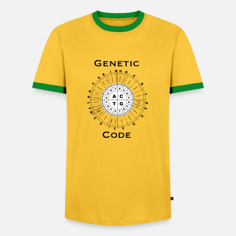 Genetic Code - Männer Kontrast-T-Shirt - Gelb/Grün 