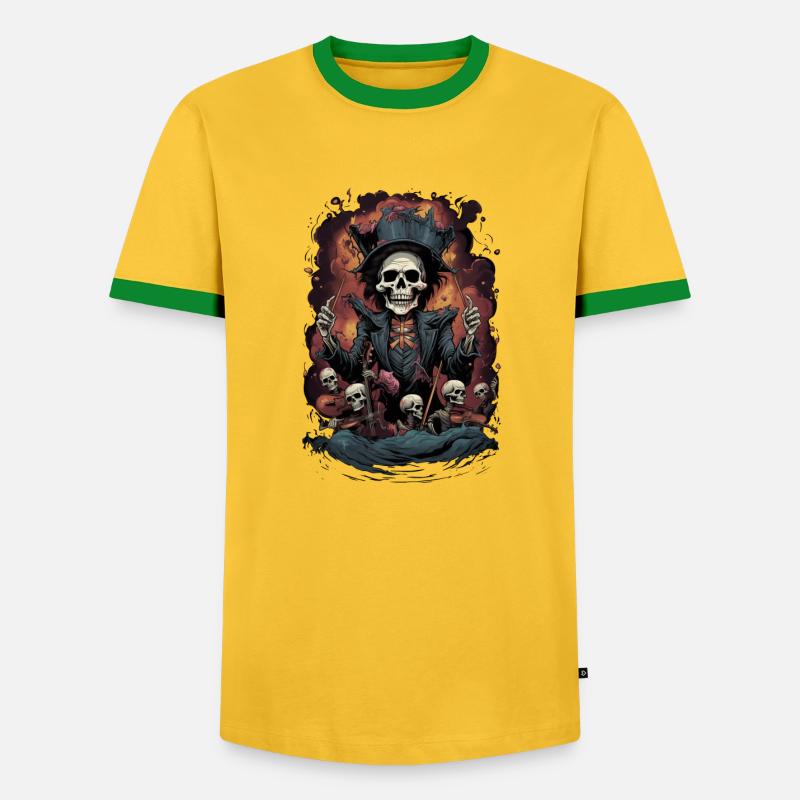 Dirigent - Männer Kontrast-T-Shirt - Gelb/Grün 