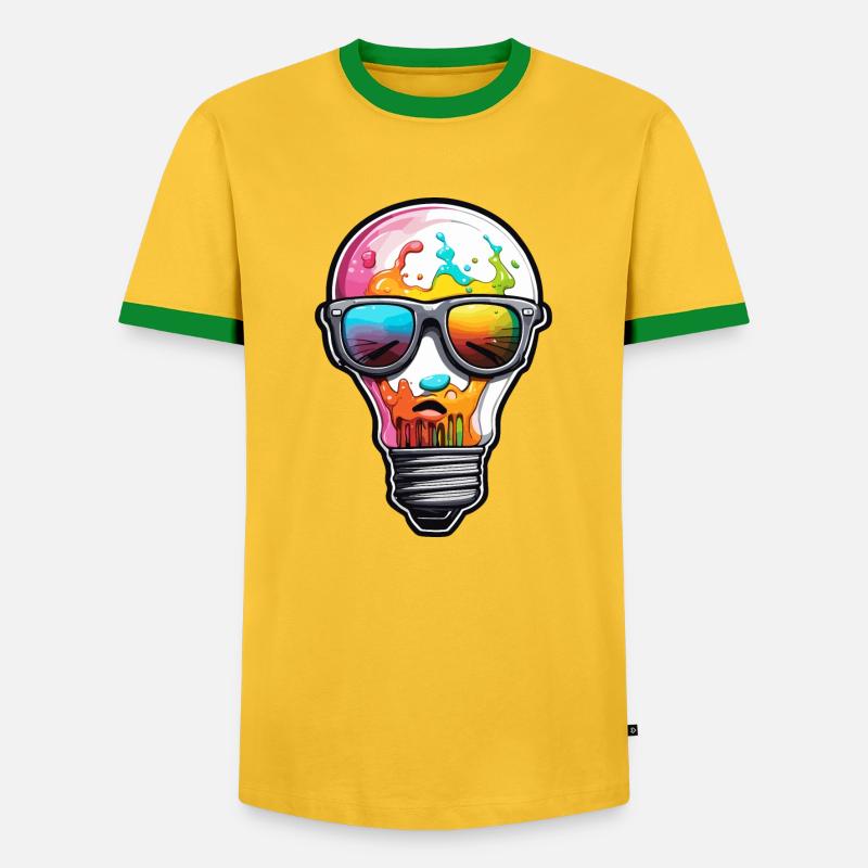 Bulb / Bulb / Brightness / Light - Men's Ringer Shirt - yellow/green 