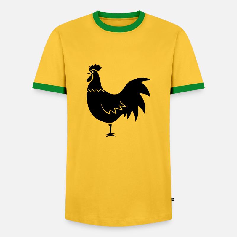 Rooster (vector) - Men's Ringer Shirt - yellow/green