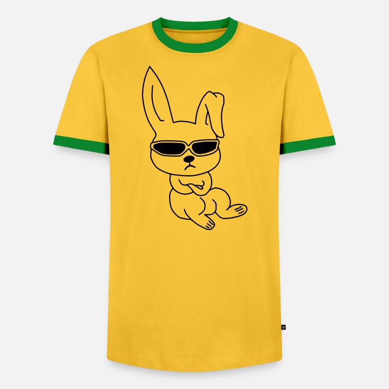 Cool Rabbit - Men's Ringer Shirt - yellow/green 