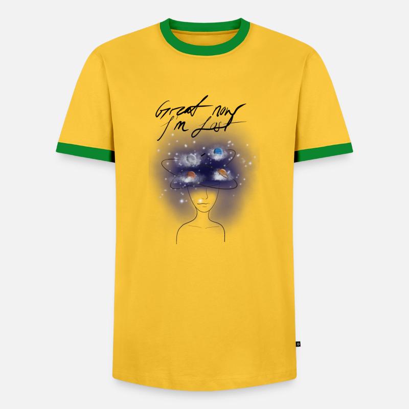 Lost in thought - Men's Ringer Shirt - yellow/green