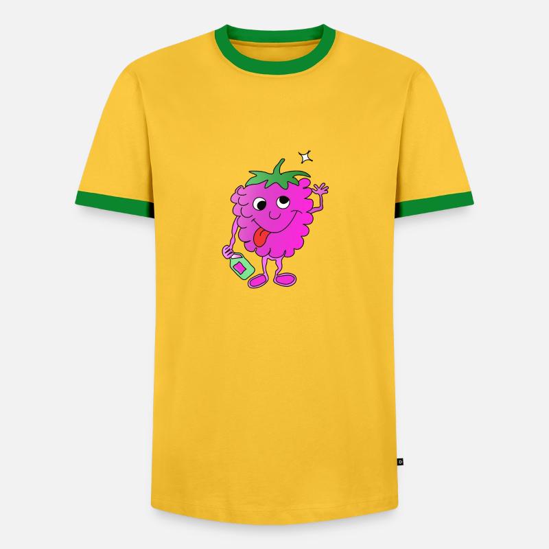 Drunk raspberry - Men's Ringer Shirt - yellow/green 