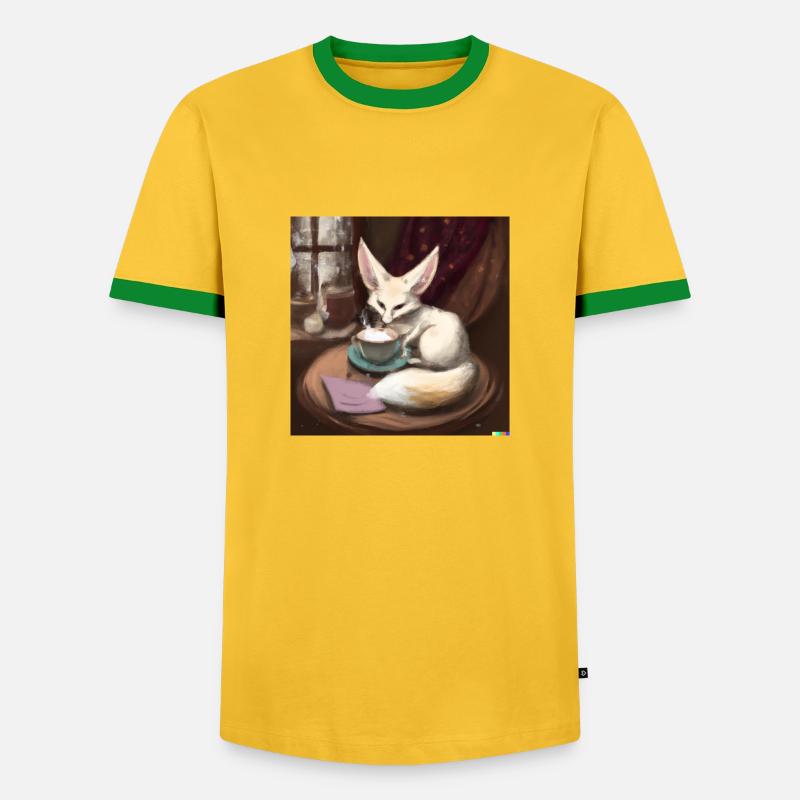 Fennek Desert Fox - Men's Ringer Shirt - yellow/green 
