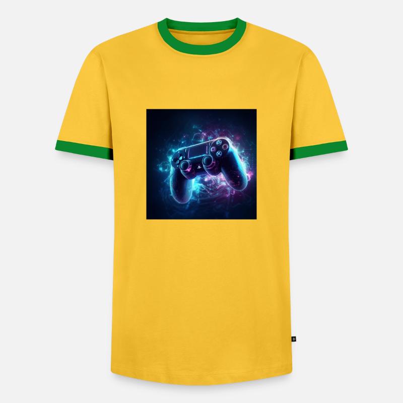 Game controller - Men's Ringer Shirt - yellow/green 