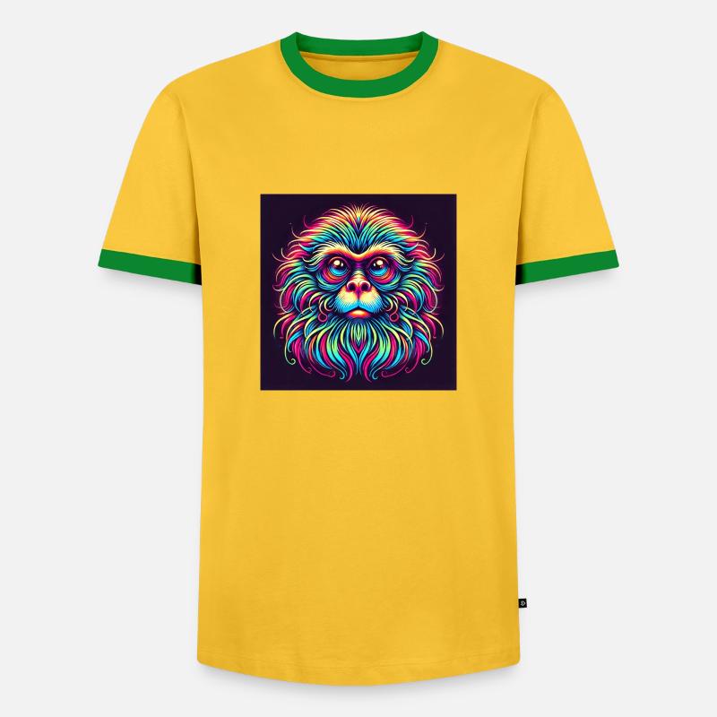 Monkey - Men's Ringer Shirt - yellow/green 
