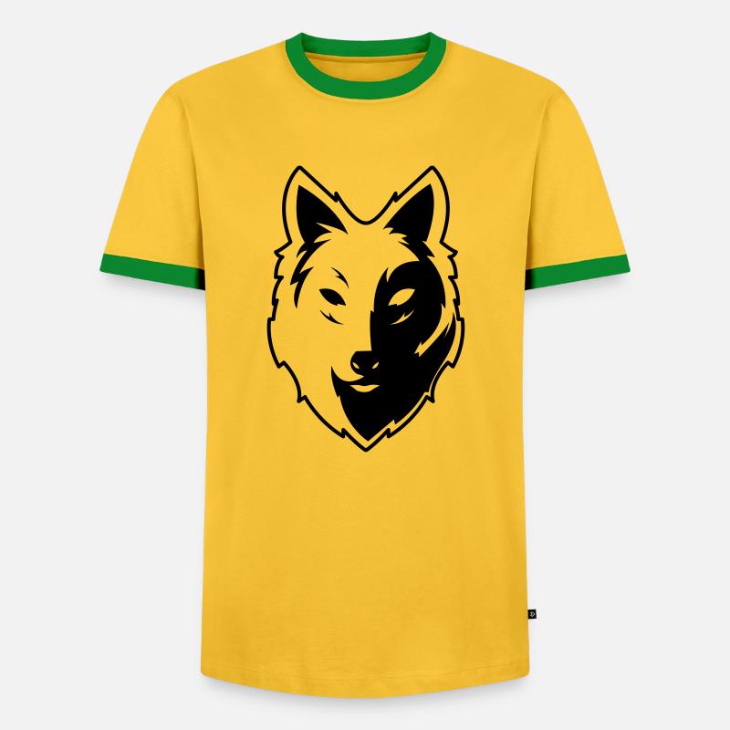 wolf - Men's Ringer Shirt - yellow/green 