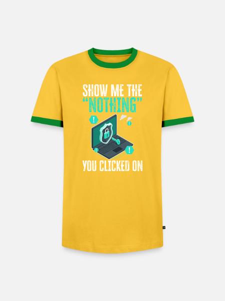 Lustiges Cybersicherheits-IT-Support-IT-Sicherheitsnetzwerk - Männer Kontrast-T-Shirt - Gelb/Grün