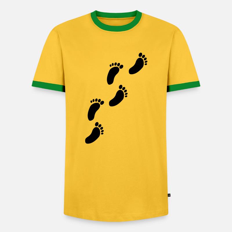 footprints - Men's Ringer Shirt - yellow/green 