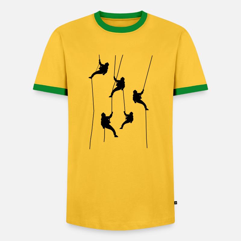 Kletterer - Männer Kontrast-T-Shirt - Gelb/Grün 