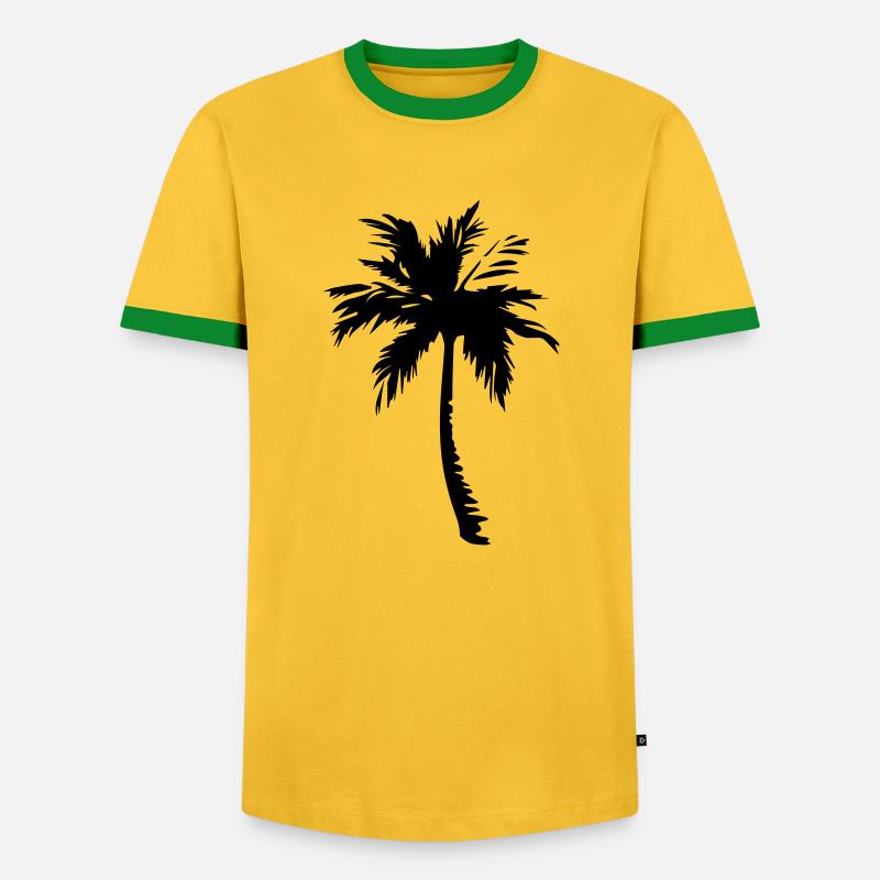palm tree - Männer Kontrast-T-Shirt - Gelb/Grün 