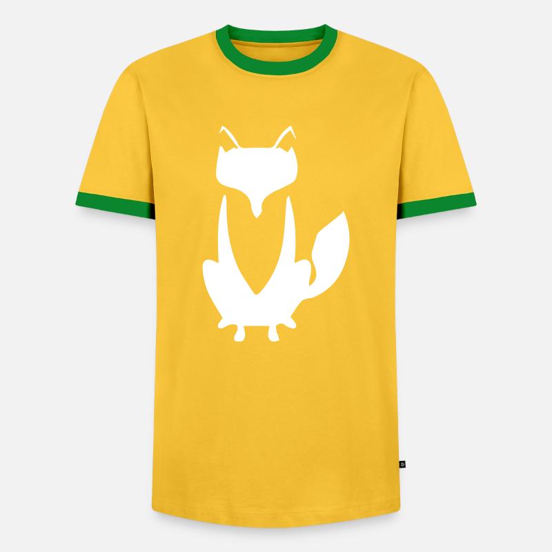 fuchs - Männer Kontrast-T-Shirt - Gelb/Grün