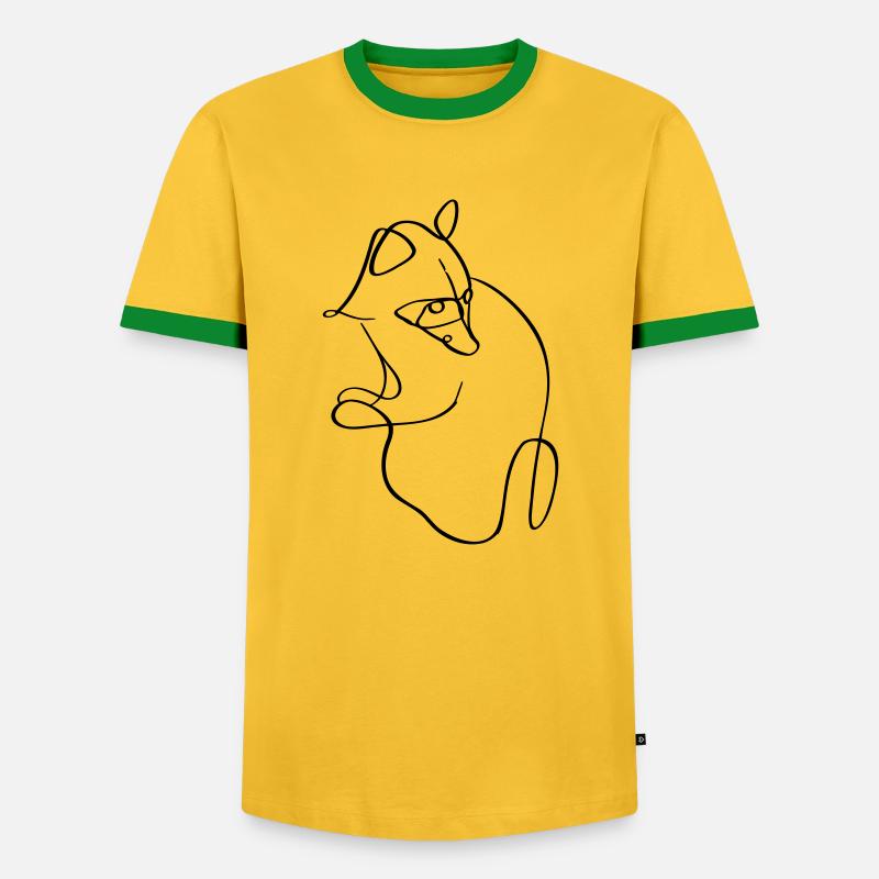 Stylized stylized stylized raccoon - Men's Ringer Shirt - yellow/green 