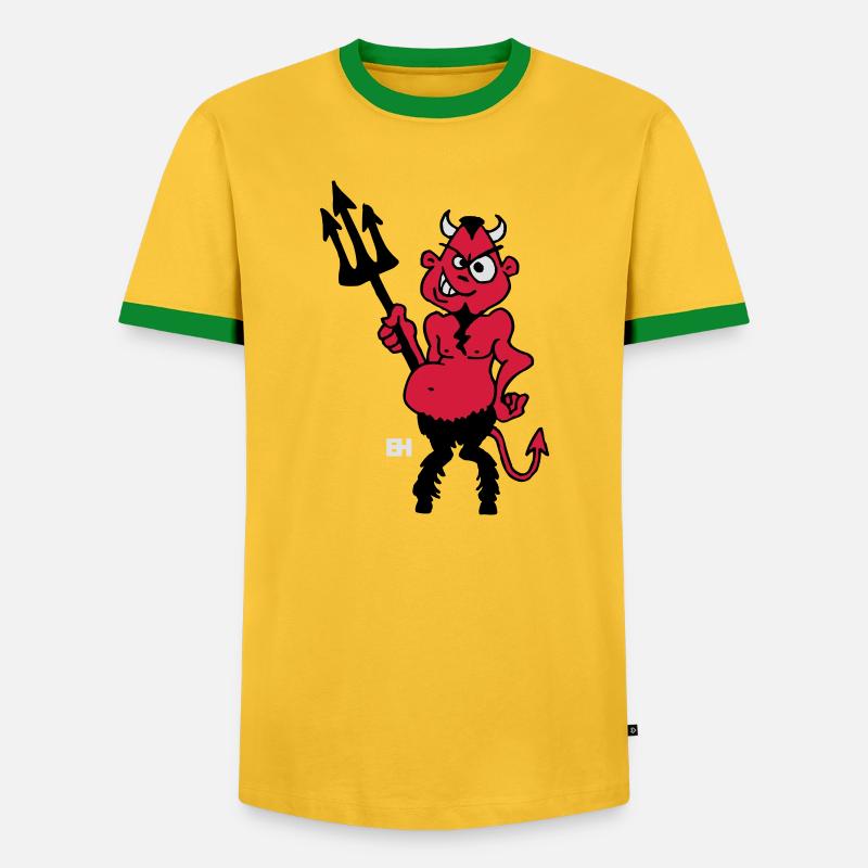 Fat red devil - Men's Ringer Shirt - yellow/green