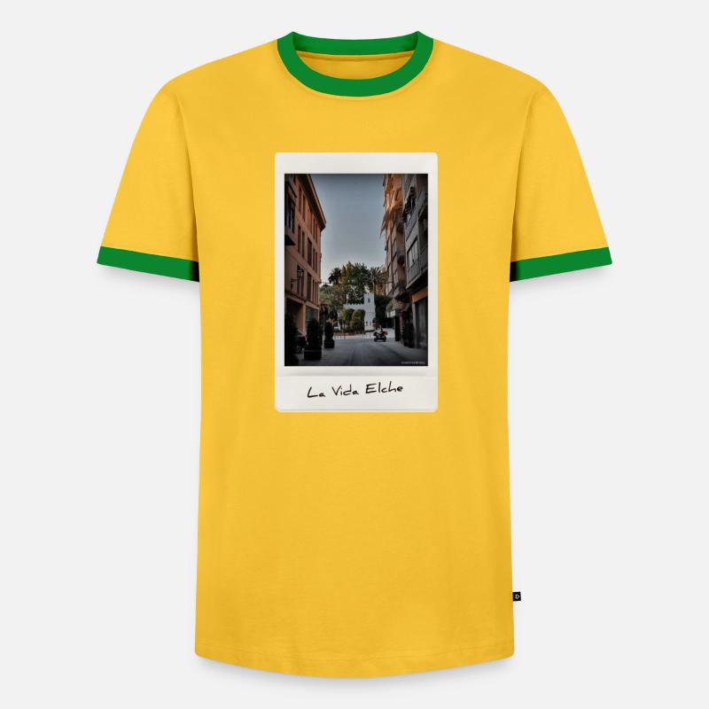 Leben Elche - Männer Kontrast-T-Shirt - Gelb/Grün