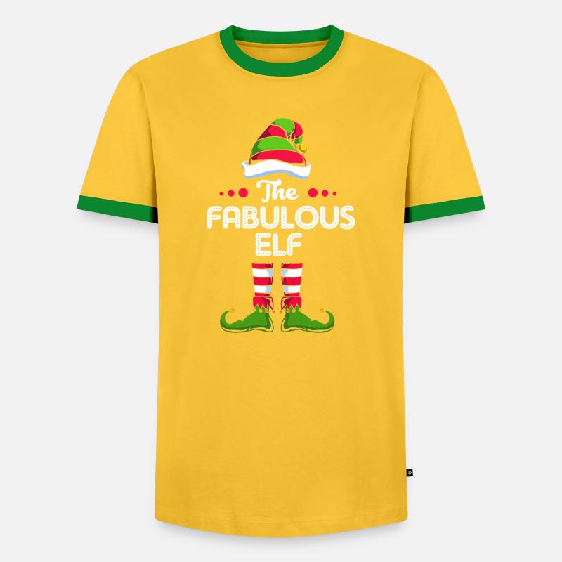 Elfe Elf Weihnachtsgeschenk - Männer Kontrast-T-Shirt - Gelb/Grün