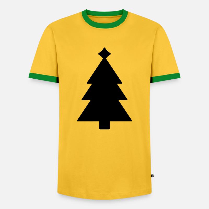 Weihnachtsbaum Christbaum - Männer Kontrast-T-Shirt - Gelb/Grün 
