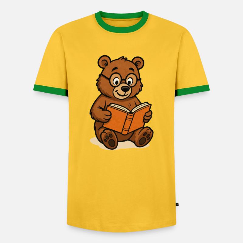 Bear comic book - Men's Ringer Shirt - yellow/green