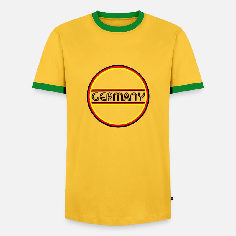 GERMANY Circle Pattern Germany - Men's Ringer Shirt - yellow/green 