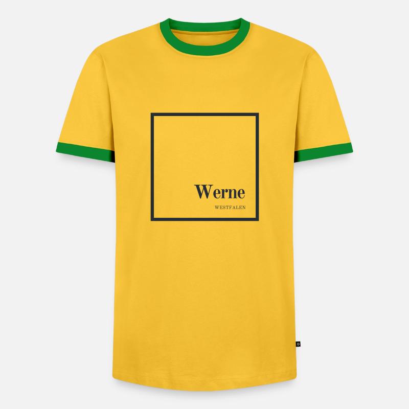 Werne an der Lippe - Men's Ringer Shirt - yellow/green
