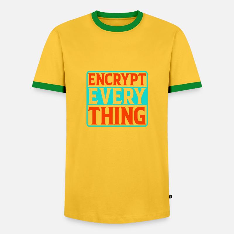 Encrypt Everything 4 - Men's Ringer Shirt - yellow/green 