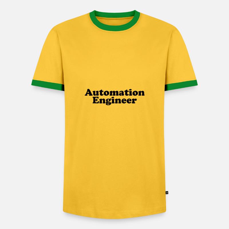 Automation Technician PLC Programmer - Men's Ringer Shirt - yellow/green 