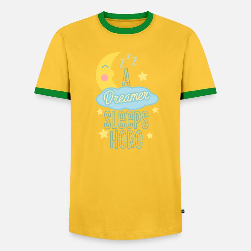 Schlafender Träumer Astronaut Design - Männer Kontrast-T-Shirt - Gelb/Grün