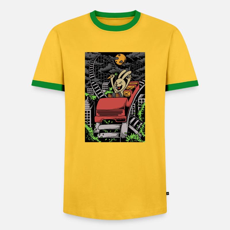 ROLLER COASTER - Men's Ringer Shirt - yellow/green