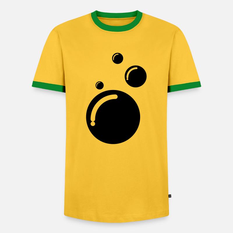Bubbles - Men's Ringer Shirt - yellow/green 