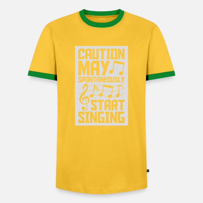 may spontaneously start singing - Men's Ringer Shirt - yellow/green