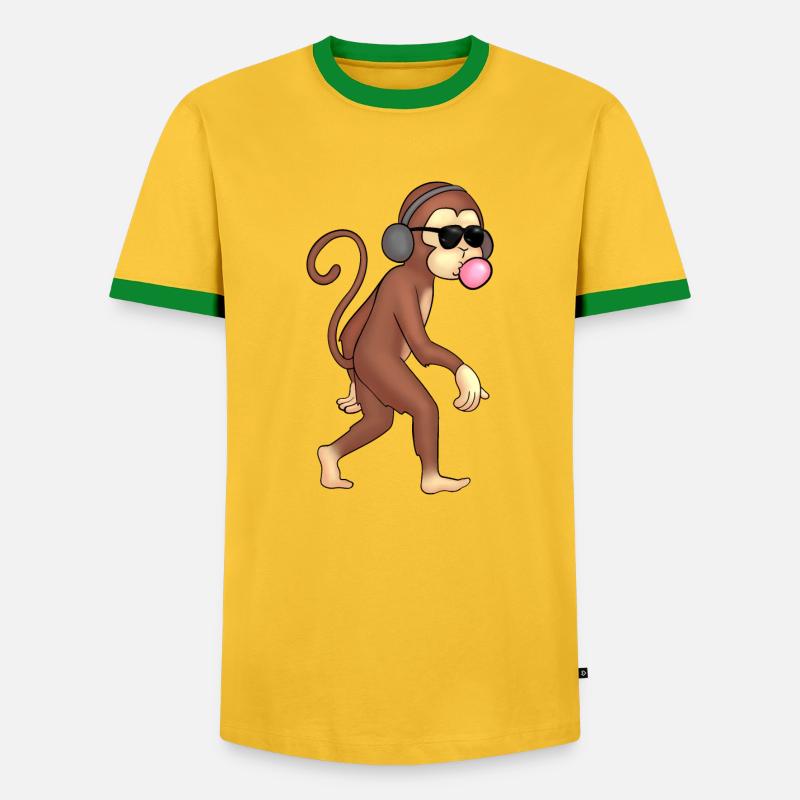 Monkey - Men's Ringer Shirt - yellow/green