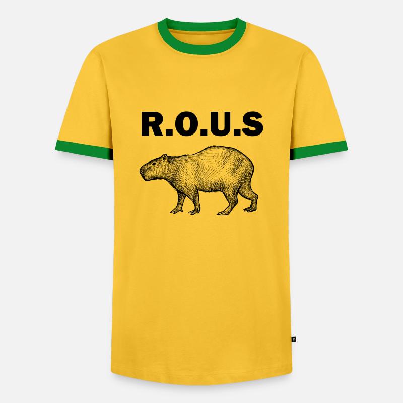 Capybara - Men's Ringer Shirt - yellow/green 